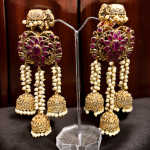 Long Gutta Puslu Elephant Earrings