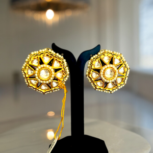 Regal Kundan Pearl Stud Earrings