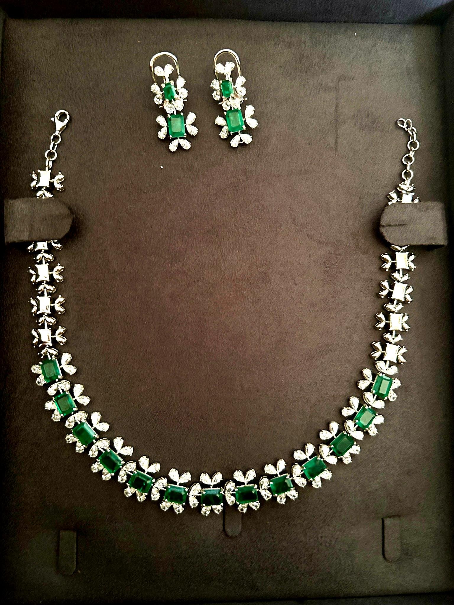 Emerald Green crystal necklace set on sale