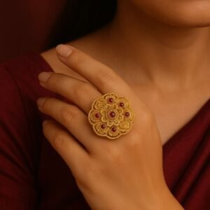 Ruby Bloom Flower Ring