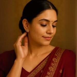 Regal Kundan Pearl Stud Earrings